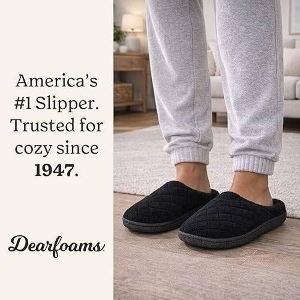 Dearfoams Women Leslie Clog Slippers Black Multi Size S 5/6 New With Tags - Picture 4 of 5